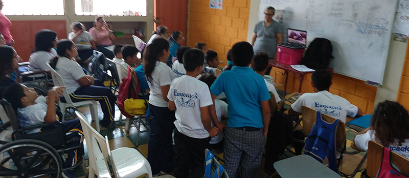 A Bible class in session at a school for special needs children in Honduras